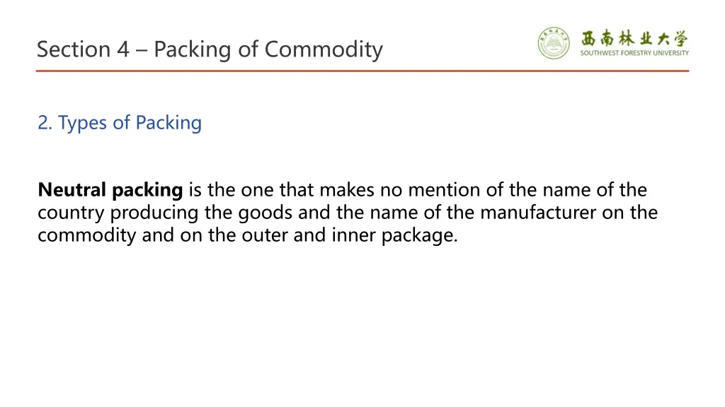 section 4 packing of commodity 5