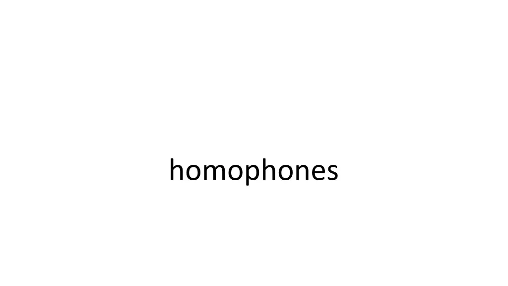 homophones