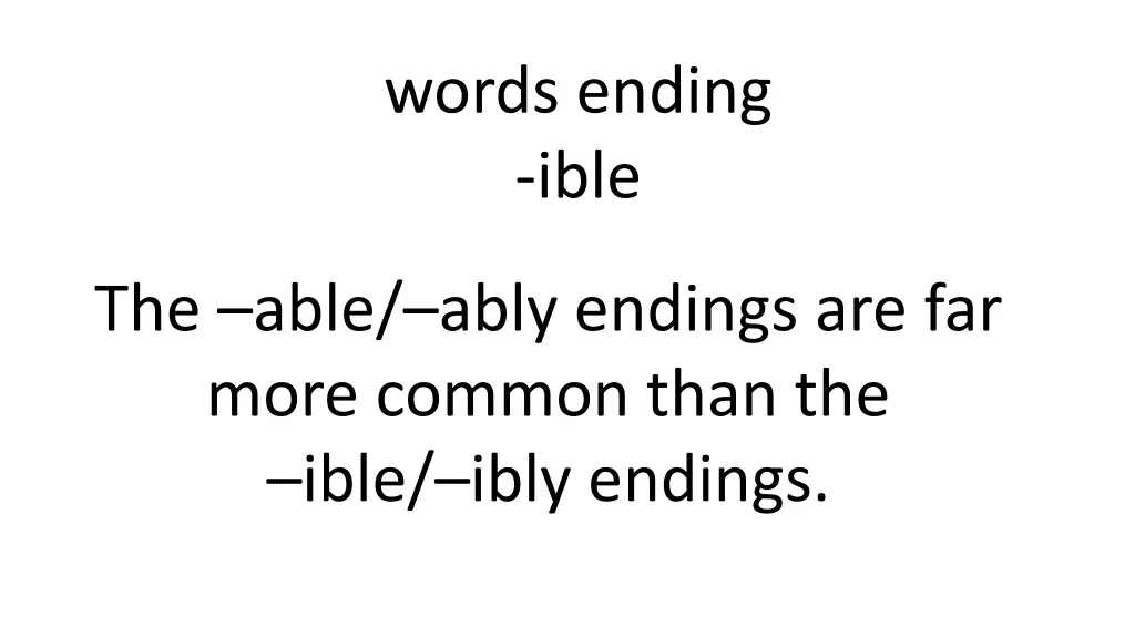 words ending ible