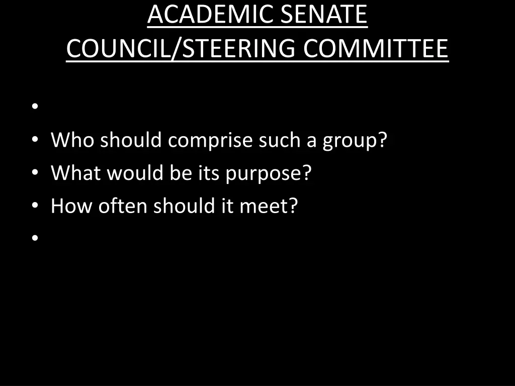 academic senate council steering committee