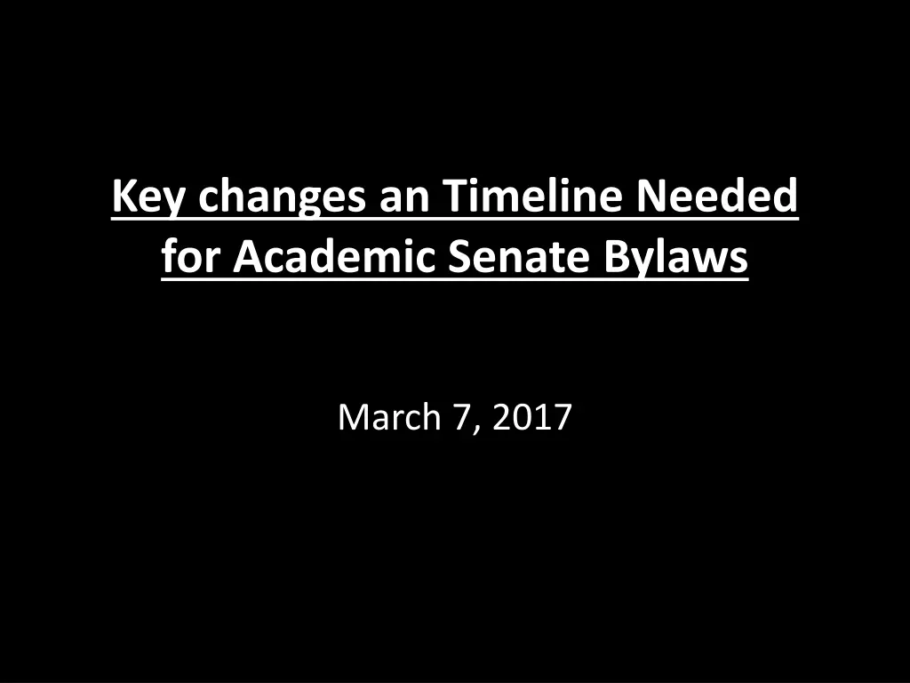 key changes an timeline needed for academic