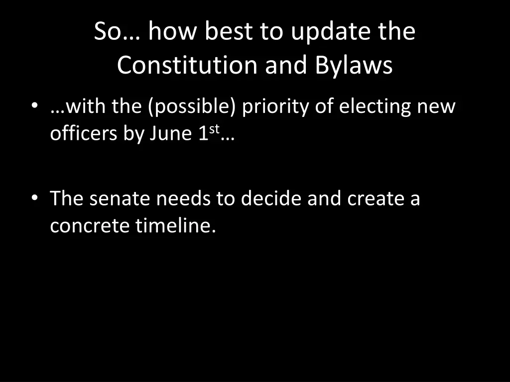 so how best to update the constitution and bylaws