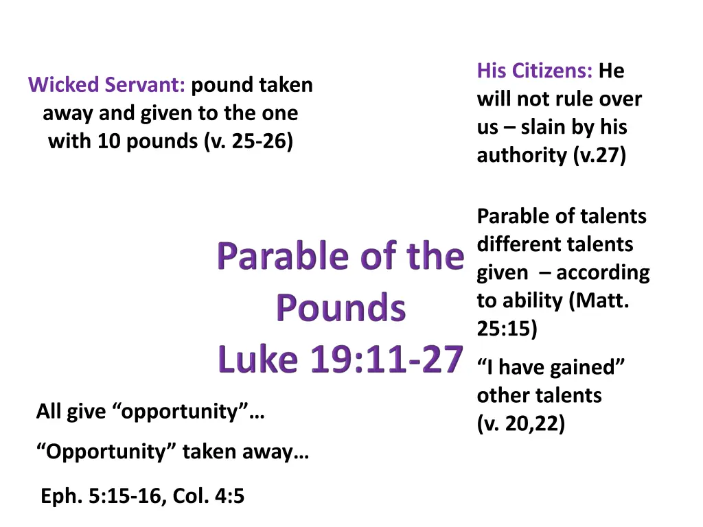his citizens he will not rule over us slain 2