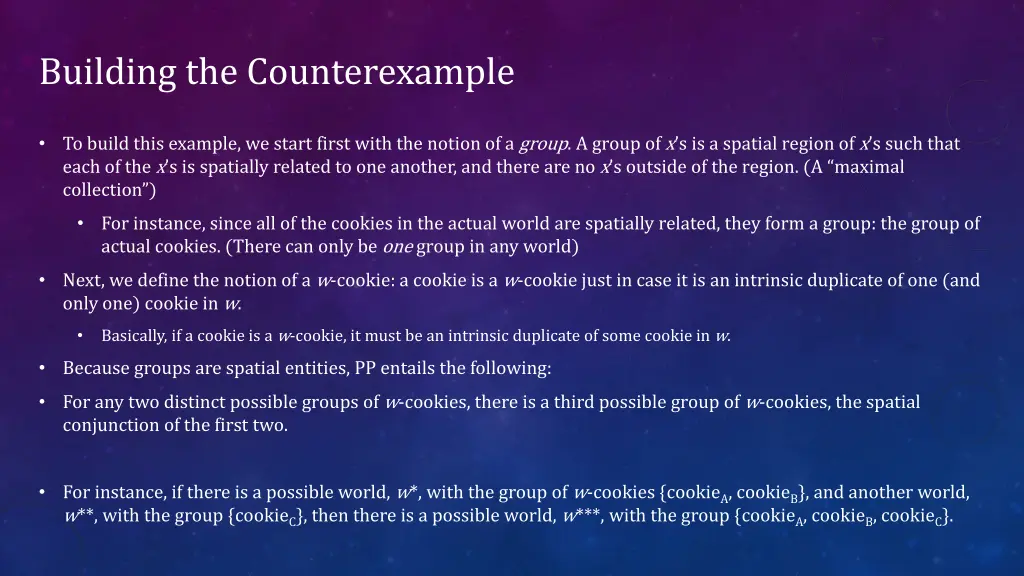 building the counterexample