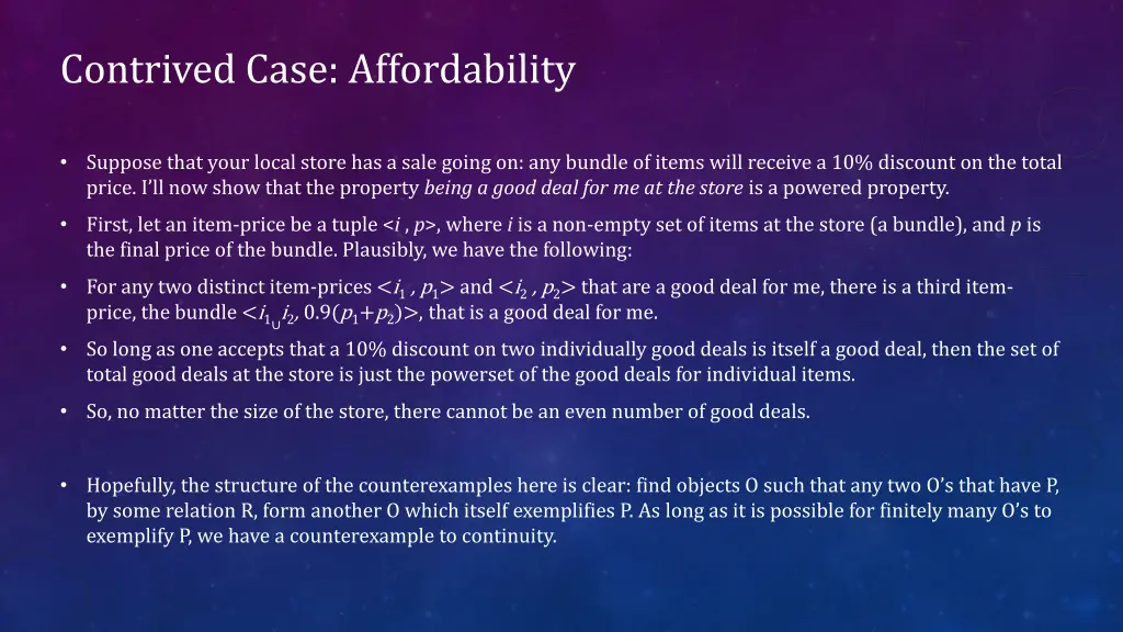 contrived case affordability