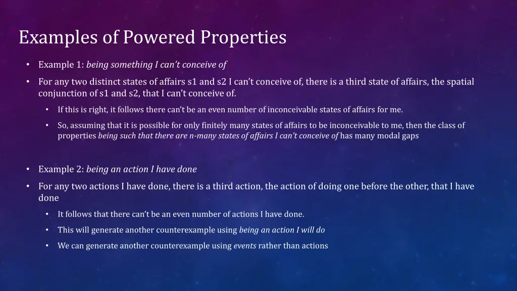 examples of powered properties