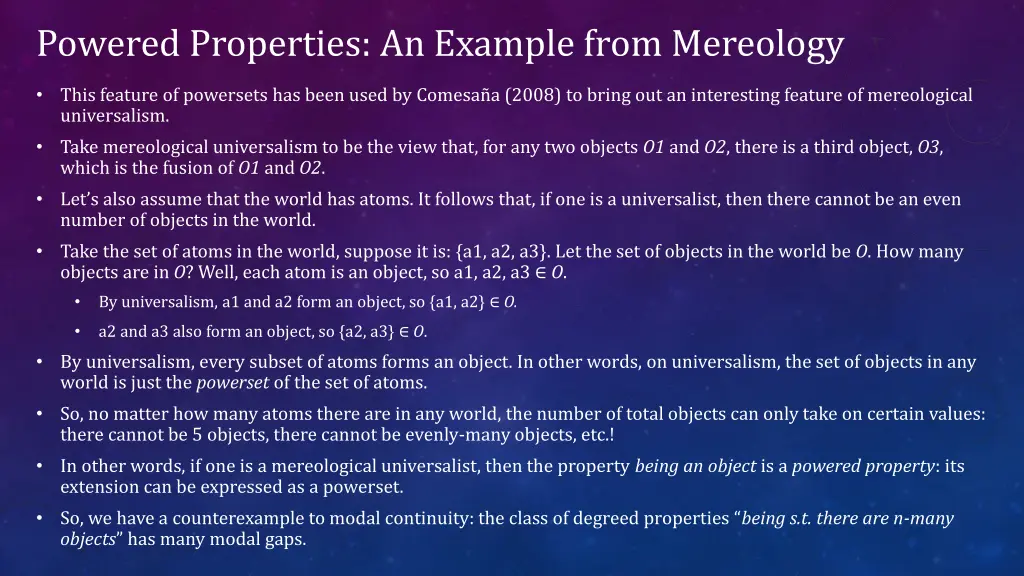powered properties an example from mereology