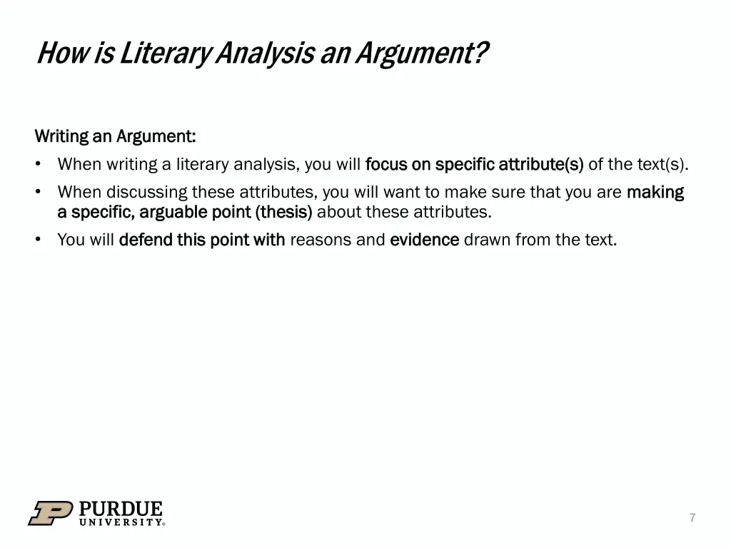 how is literary analysis an argument