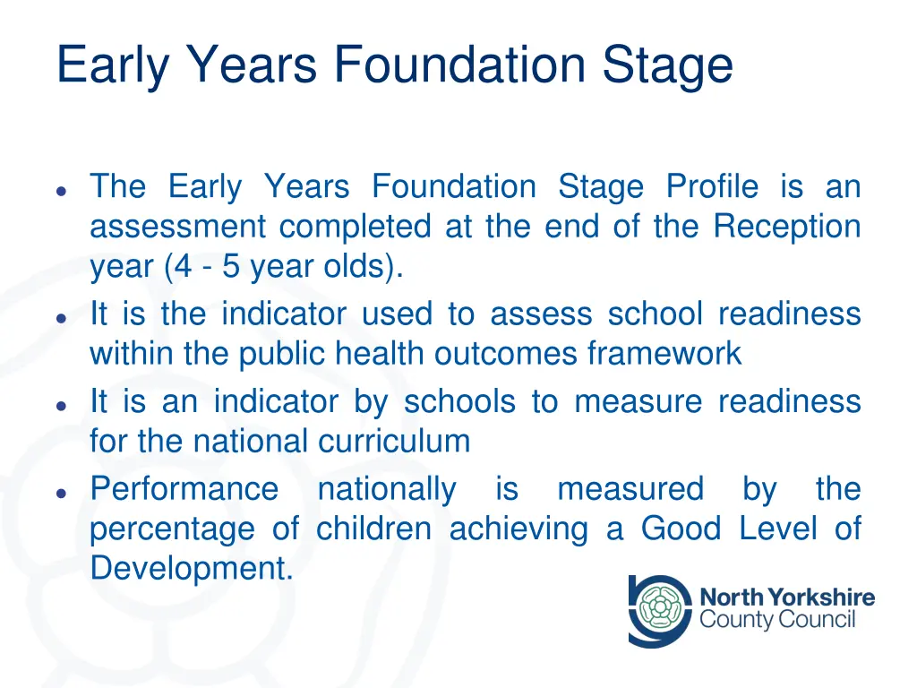 early years foundation stage