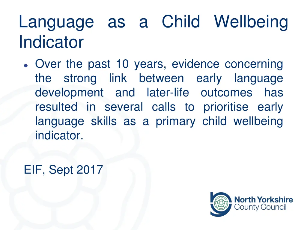 language as a child wellbeing indicator