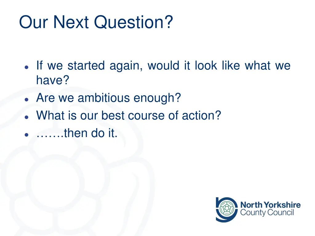 our next question