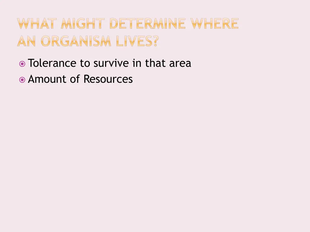 what might determine where an organism lives
