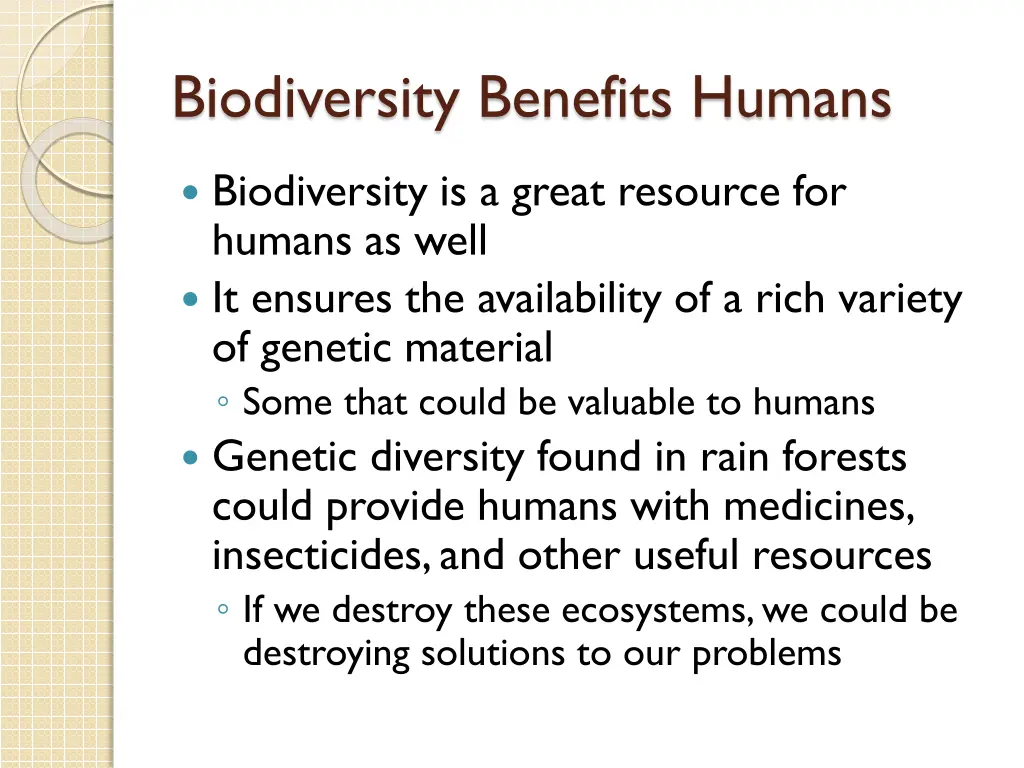 biodiversity benefits humans