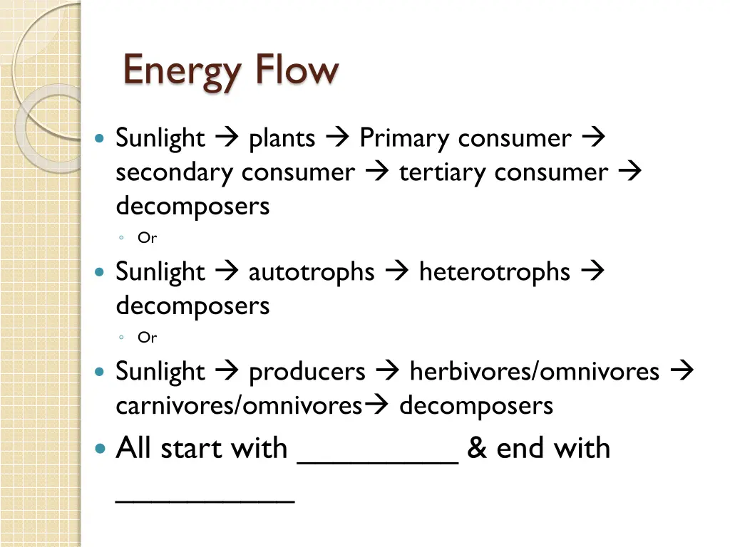 energy flow