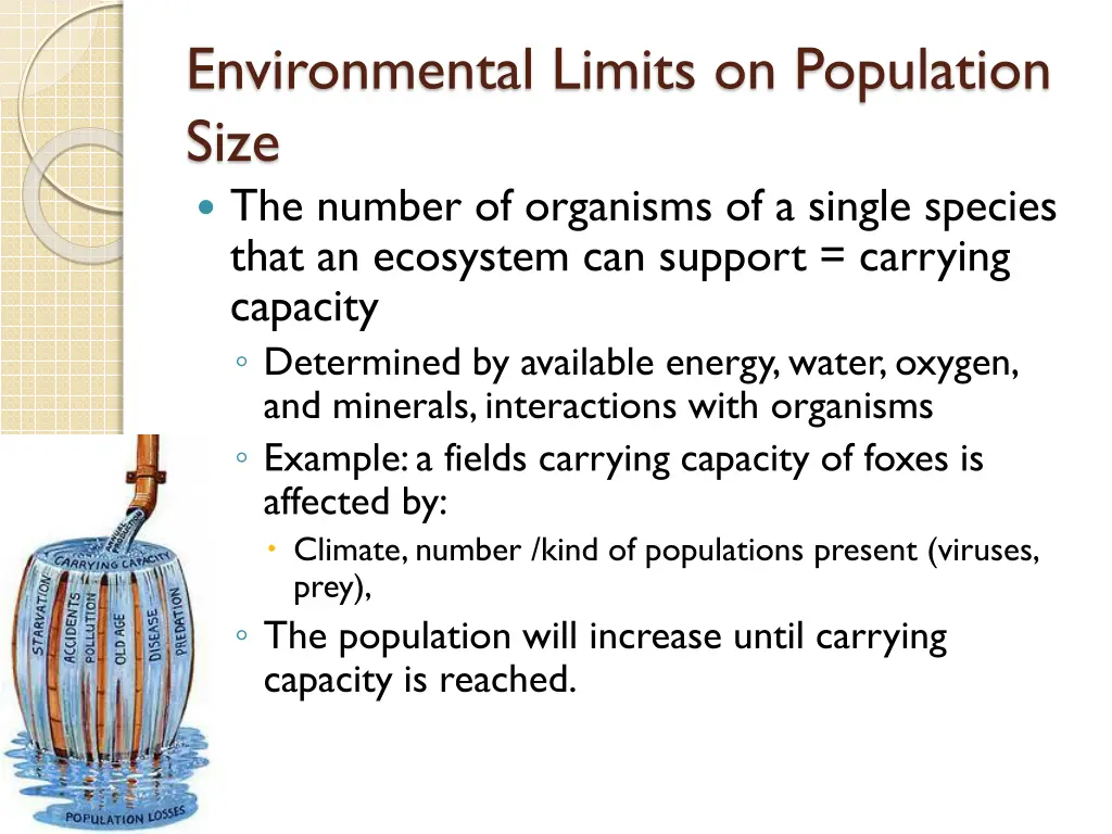 environmental limits on population size 2