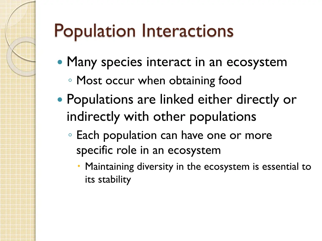 population interactions