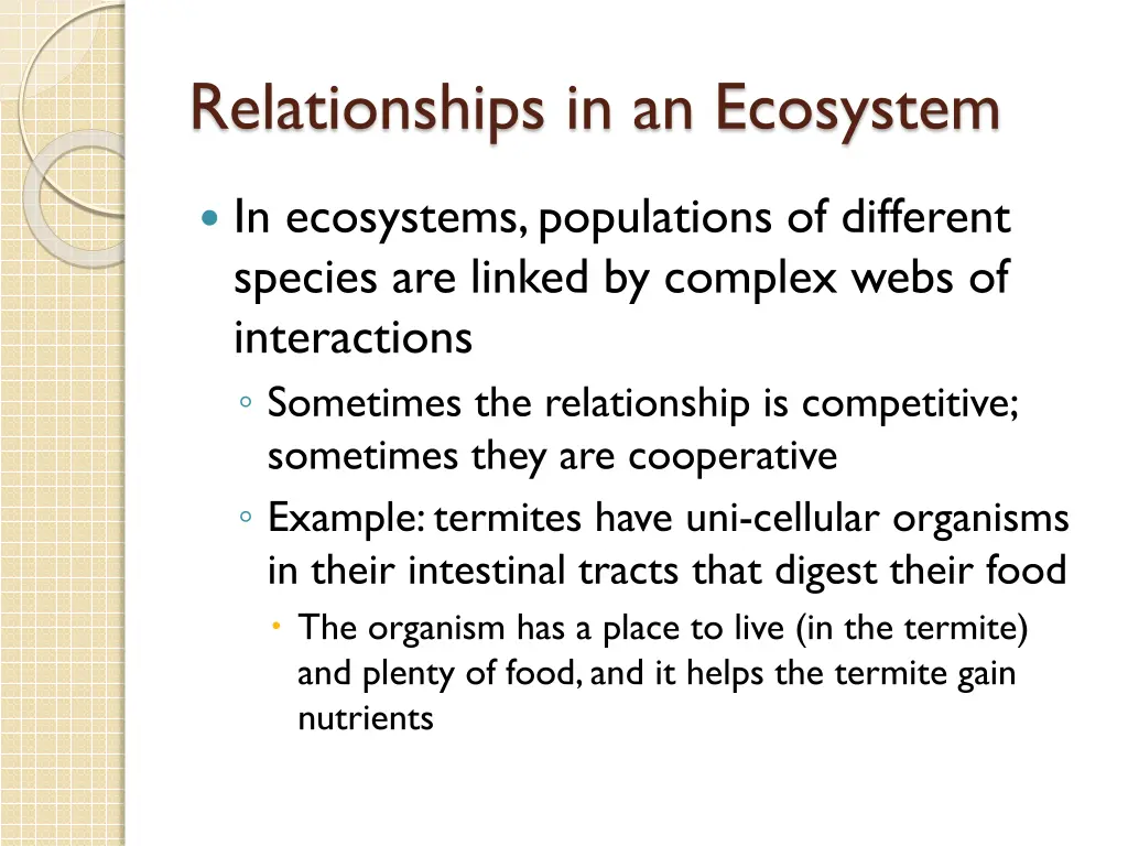 relationships in an ecosystem