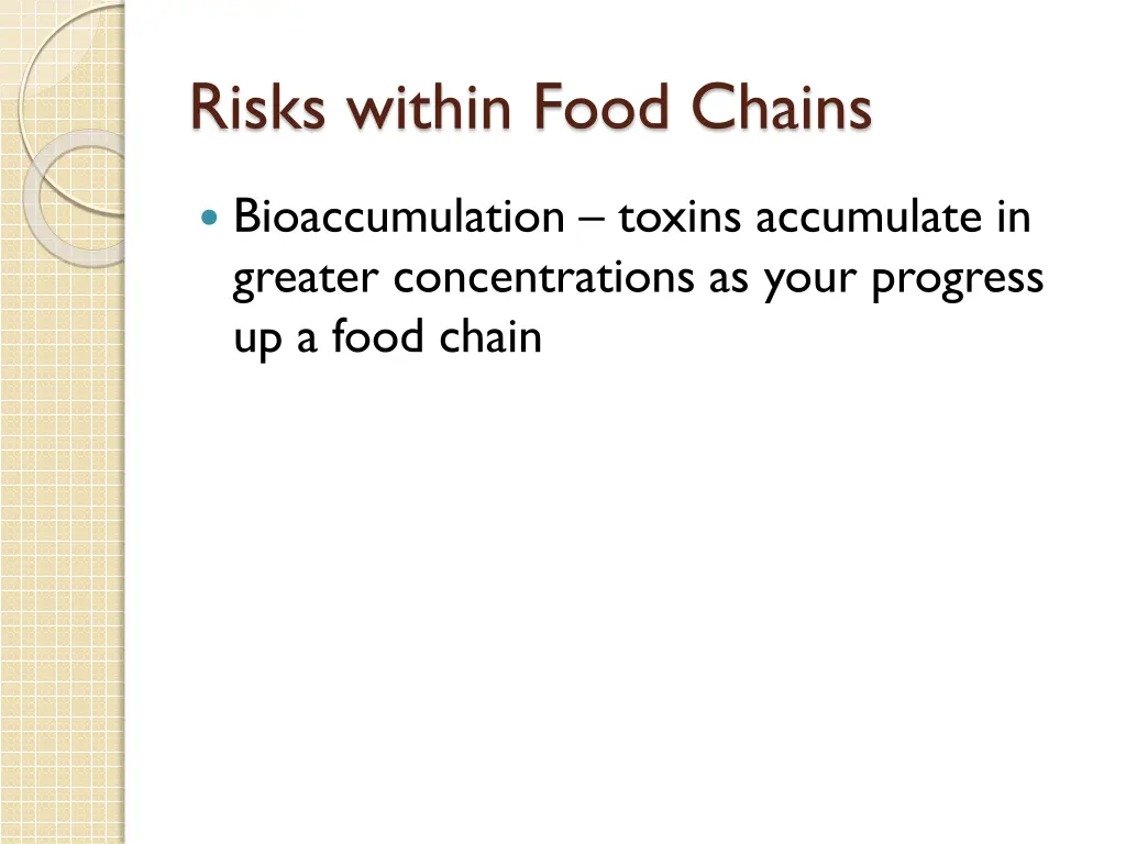 risks within food chains