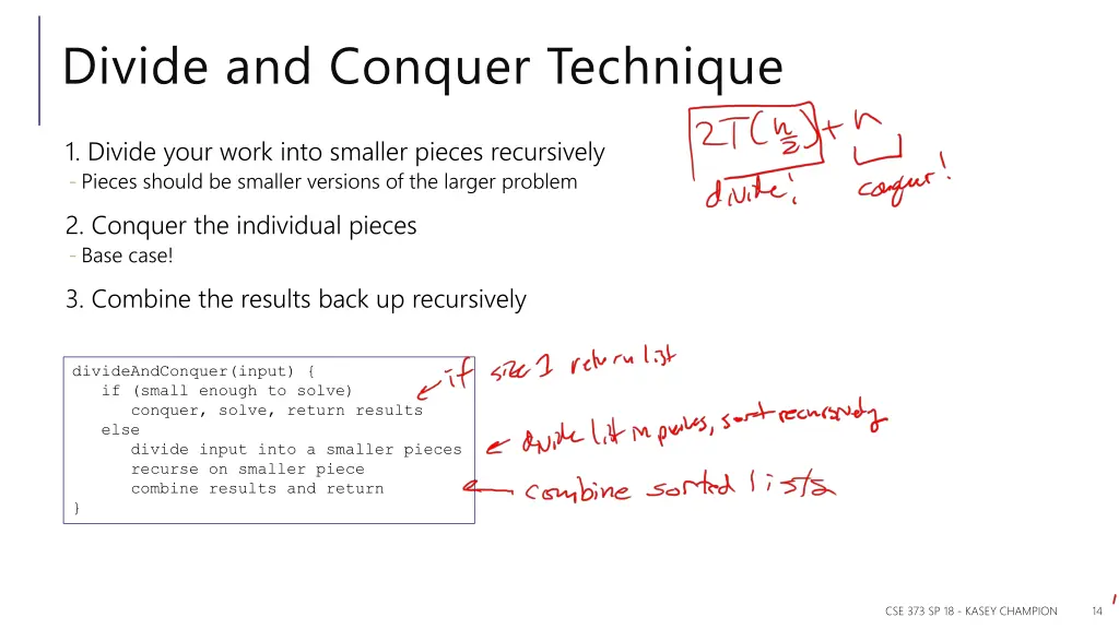 divide and conquer technique