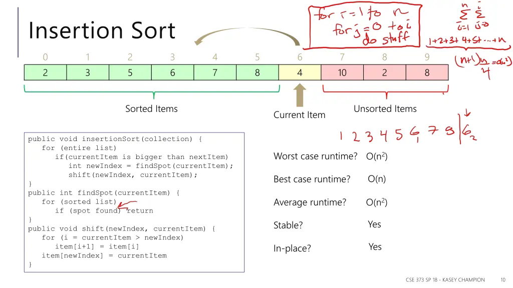 insertion sort