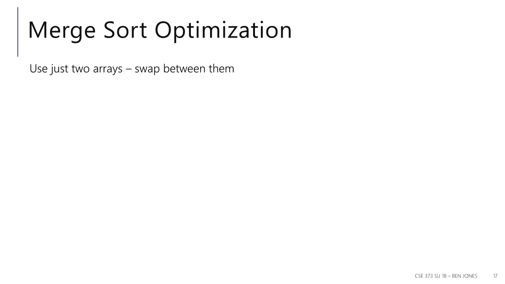 merge sort optimization
