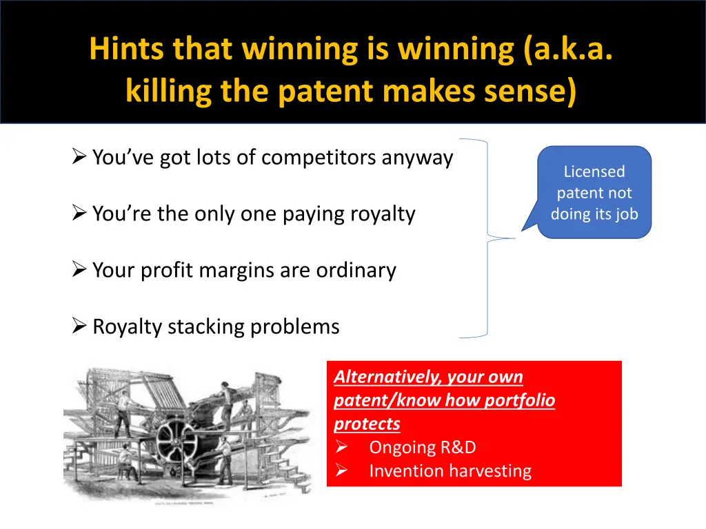 hints that winning is winning a k a killing