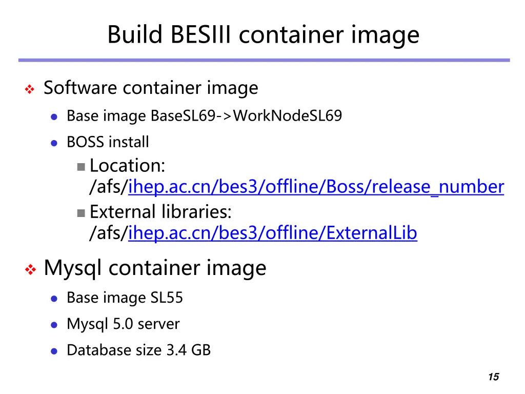 build besiii container image