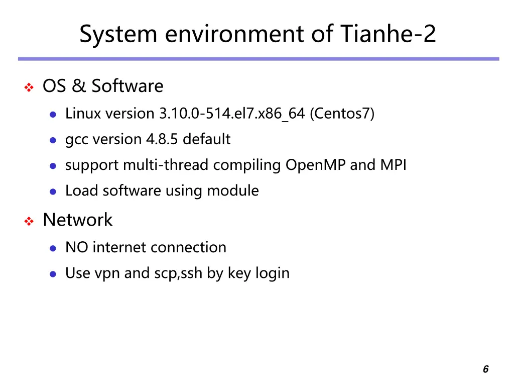 system environment of tianhe 2