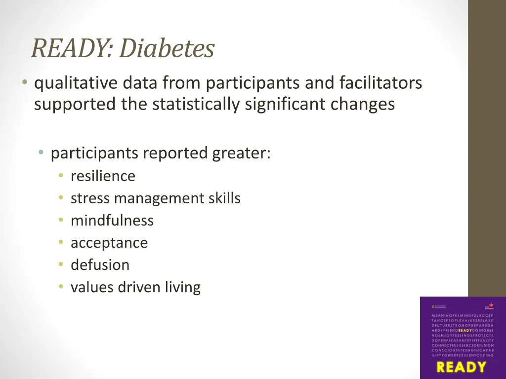 ready diabetes qualitative data from participants
