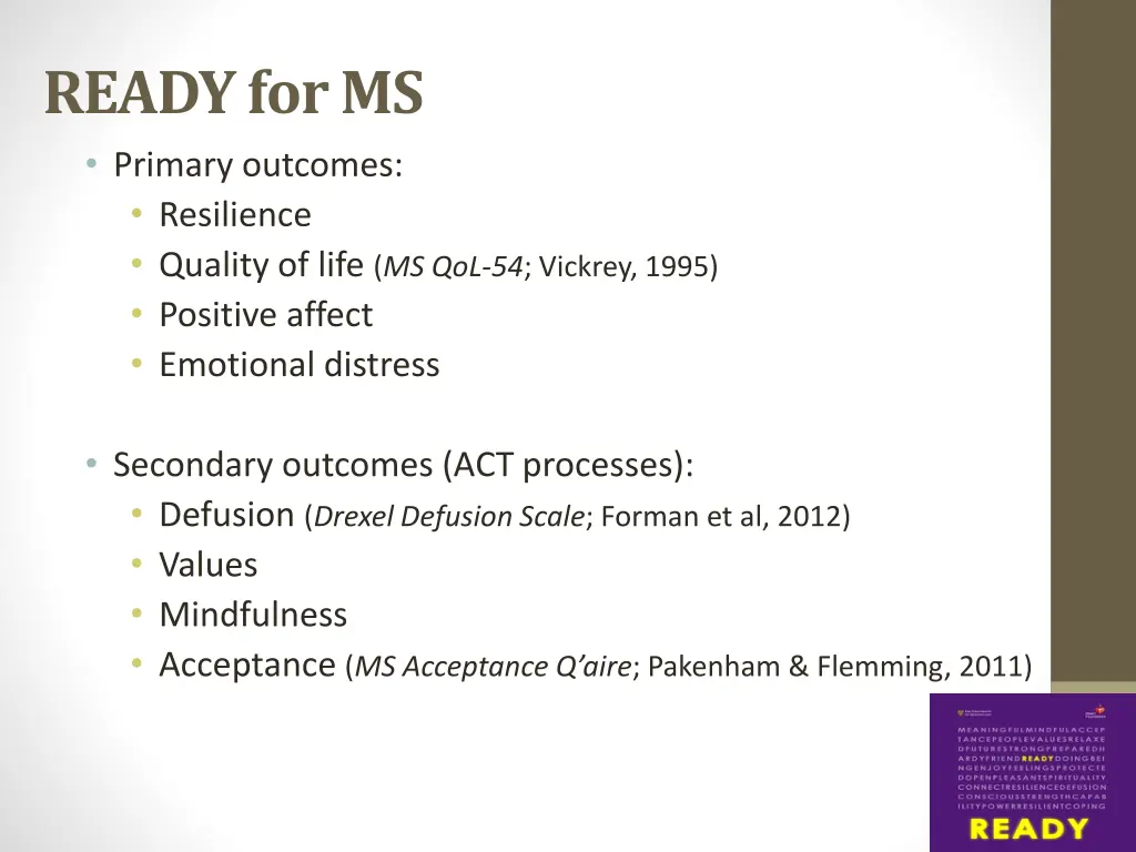 ready for ms primary outcomes resilience quality