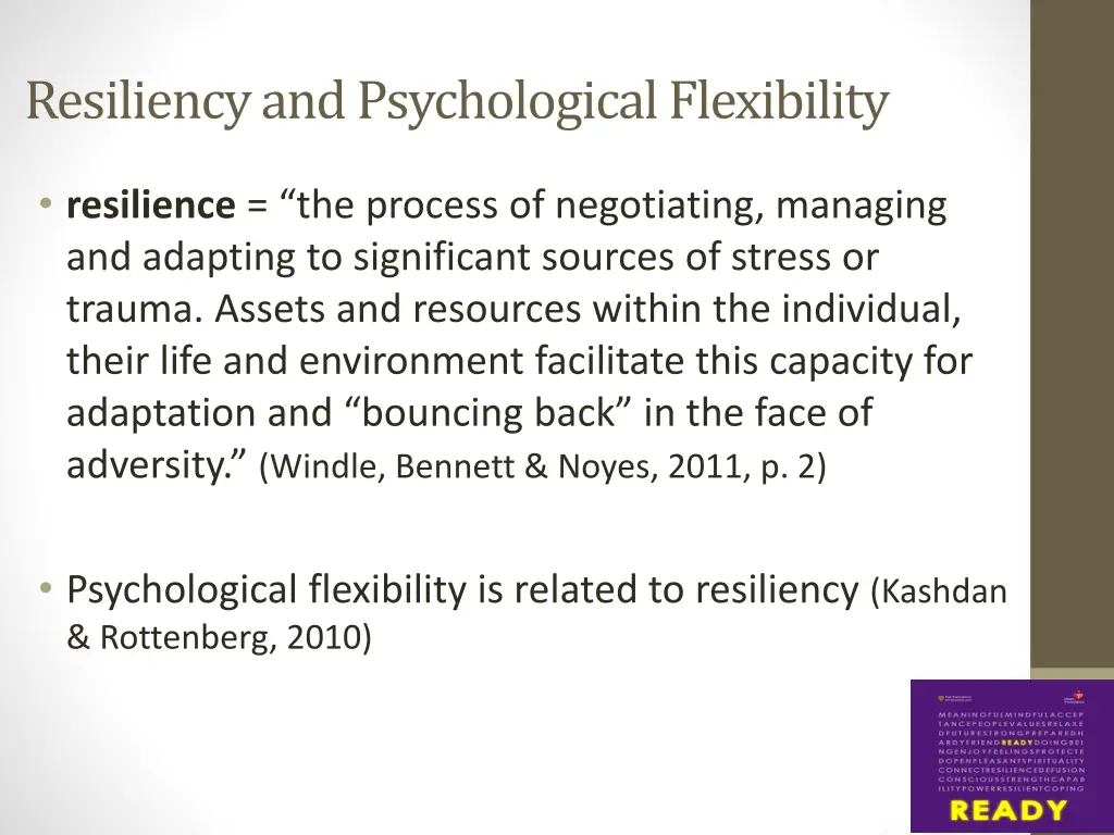 resiliency and psychological flexibility