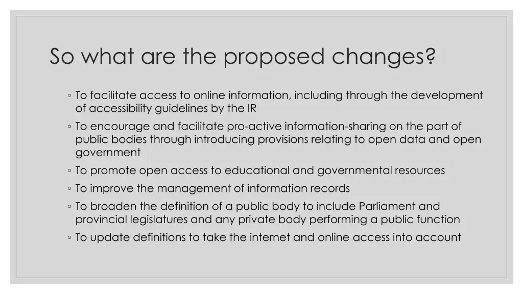 so what are the proposed changes