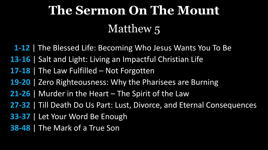 the sermon on the mount matthew 5