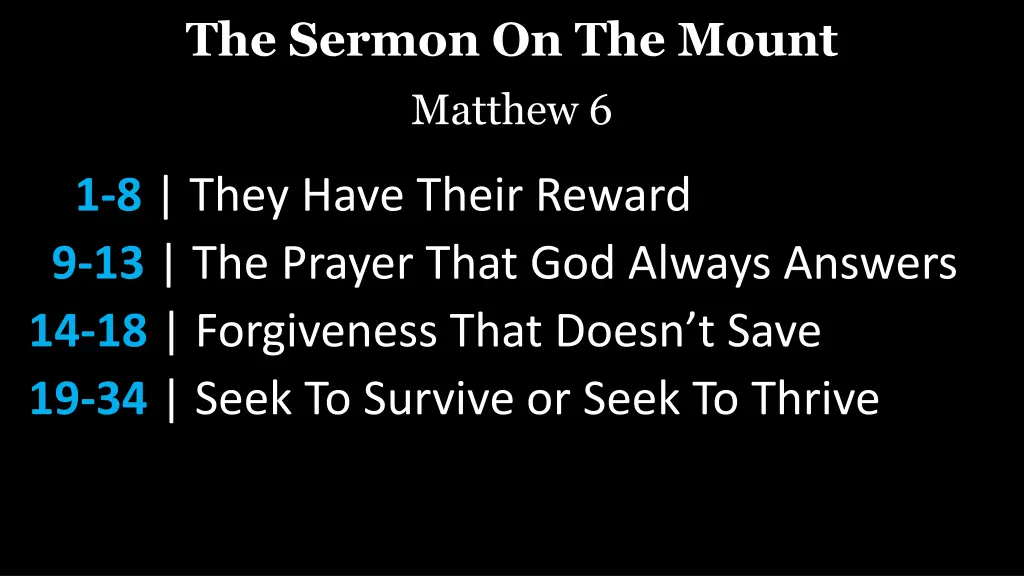 the sermon on the mount matthew 6