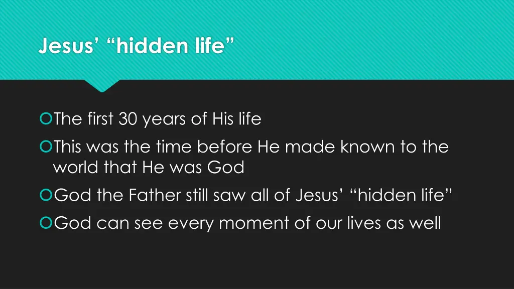 jesus hidden life