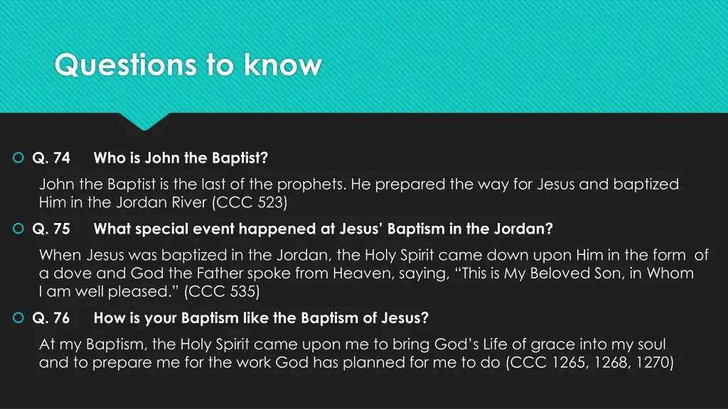 questions to know