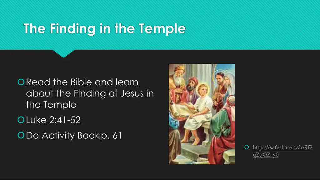 the finding in the temple