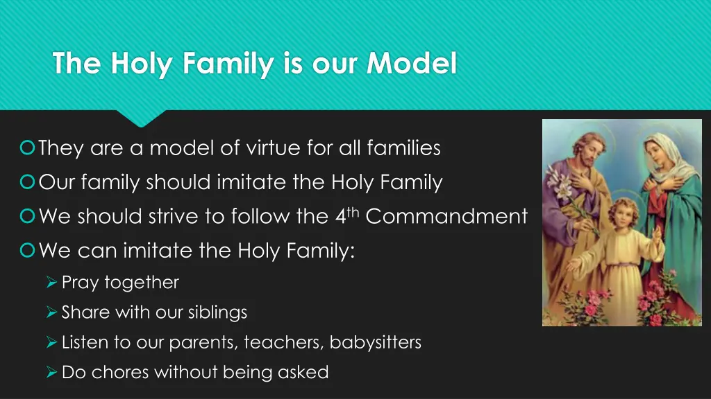 the holy family is our model