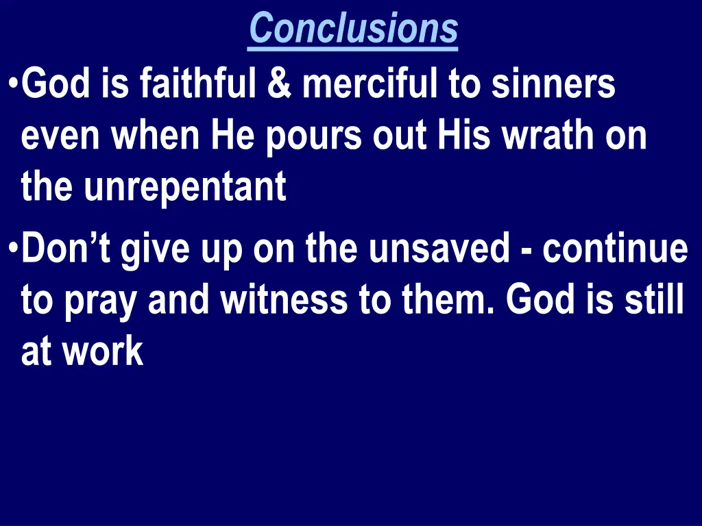 conclusions