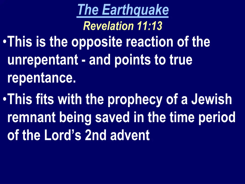 the earthquake revelation 11 13 1