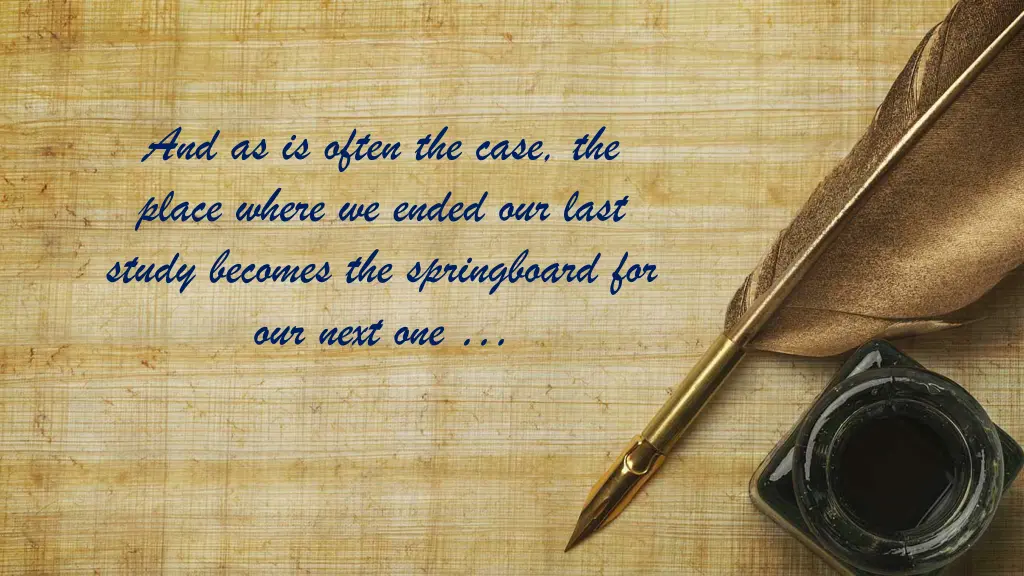and as is often the case the place where we ended