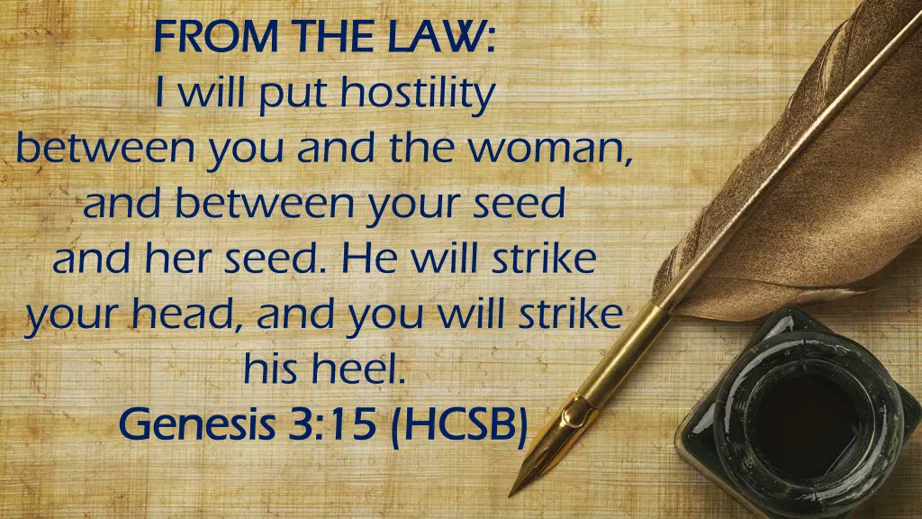 from the law from the law i will put hostility