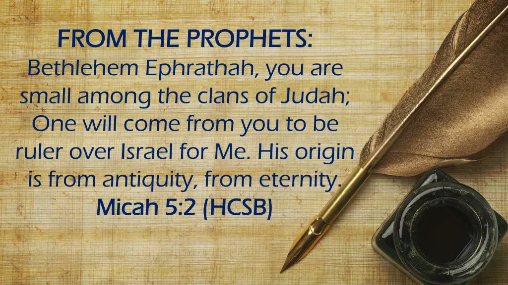 from the prophets from the prophets bethlehem
