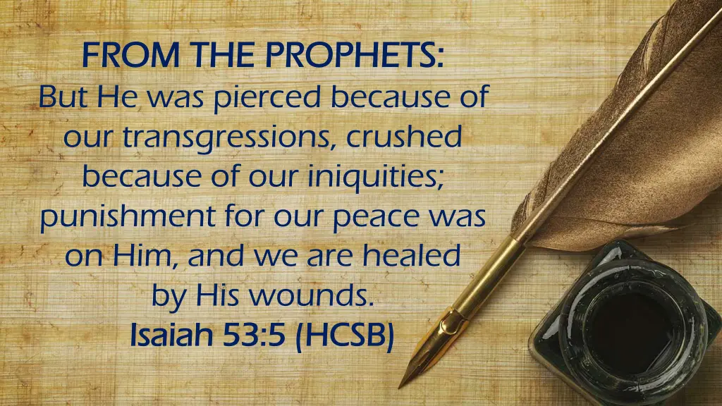 from the prophets from the prophets