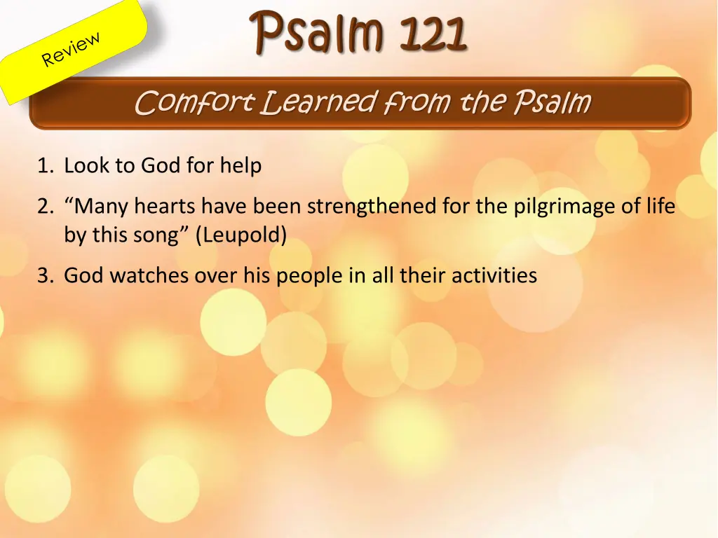 comfort learned from the psalm 1