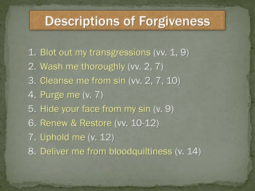 descriptions of forgiveness