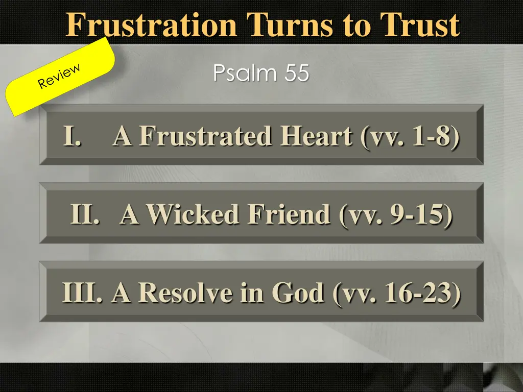 frustration turns to trust