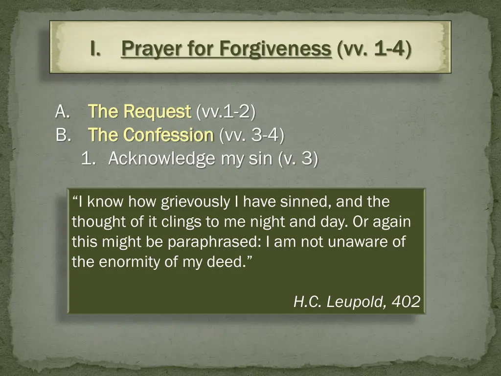 i prayer for forgiveness vv 1 4 3