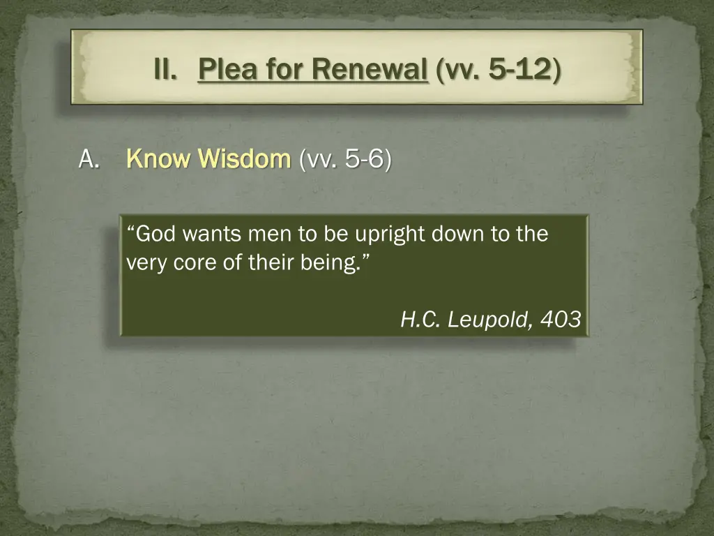 ii plea for renewal vv 5 12