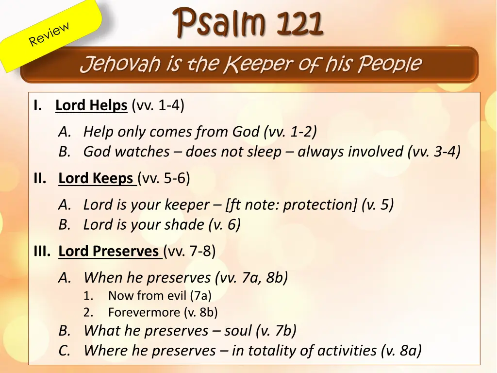 jehovah is the keeper of his people